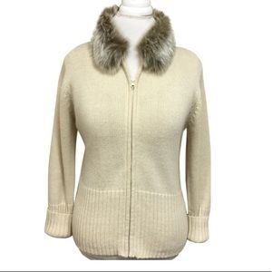 Kathie Lee Sweater with Fur Collar